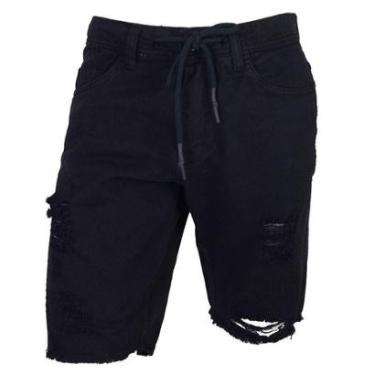 Imagem de Bermuda Sarja Masculina Nicoboco Destroyed Preta - 44390-Masculino