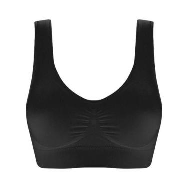 Imagem de Top Esportivo Sem Costura Preto Para Mulheres, Top Cropped Respirável 