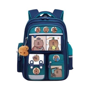 Imagem de Mochila Escolar Grande Capacidade Impermeável Com Design De Capivara, 