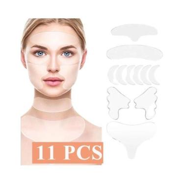 Imagem de Patches Faciais Reutilizáveis De Silicone Anti-Rugas Para O Rosto E Pe