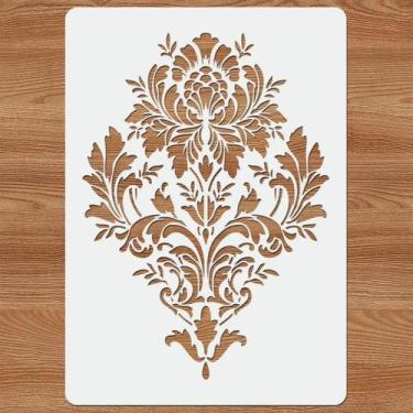 Imagem de Estêncil Floral Vintage Barroco A4 Para Pintura De Parede DIY Para Dec