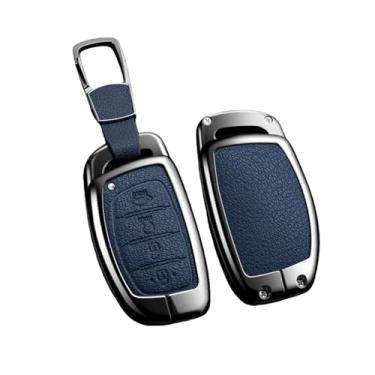 Imagem de Capa de chave de carro de liga automática compatível com Hyundai Ix25 Ix35 Ix45 Tucson Sonata Rena Creta Verna Solaris Mistra Elantra Acessórios(D 3-1 Blue)
