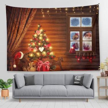 Imagem de Tapeçaria, decoração de parede de árvore de Natal, 150x130cm, microtec