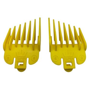 Imagem de Taper King Guide Combs 2.0 – Melhor qualidade, design atualizado para cortes de cabelo cônicos e desbotados em casa – Citrino (#2 a #5) – Compatível com cortadores Wahl/Conair