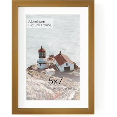 Imagem de Acovy Moldura de foto de 20 x 25 cm, moldura de alumínio fosca para 13 x 17 cm, com acrílico de alta definição, moldura de metal 20 x 25 cm para exibição de parede ou mesa, gancho de parede incluído