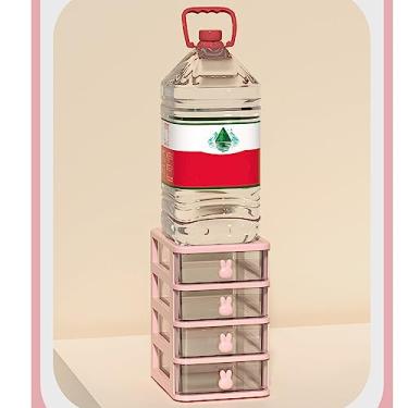 Imagem de Generic Caixa de Armazenamento de Mesa de Plástico Transparente Multi Camada Grande Capacidade para Escritório de Caneta de Livro, Organizador Durável para Escola de Escritório Em Casa (Rosa)