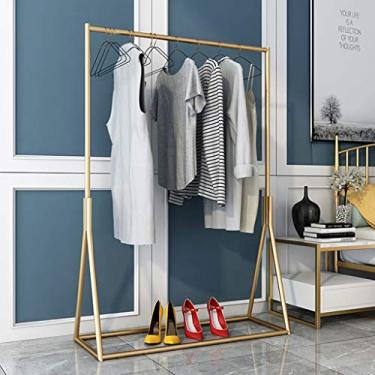 Imagem de SGeneE Suporte de exibição de loja de roupas, cabide comercial de chão de ferro forjado, escorredor de quarto de varanda, fácil de instalar e limpar, preto (100 cm)