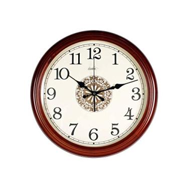 Imagem de HHHJQFAAT Relógio de parede decorativo de 40,6 cm, é silencioso, sem tique-taque, mostrador 3D, fácil de ler, quartzo operado por bateria