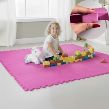 Imagem de Kit 4 Placas Tapete Tatame EVA 50x50cm 20mm 8 Bordas Emborrachado Exer