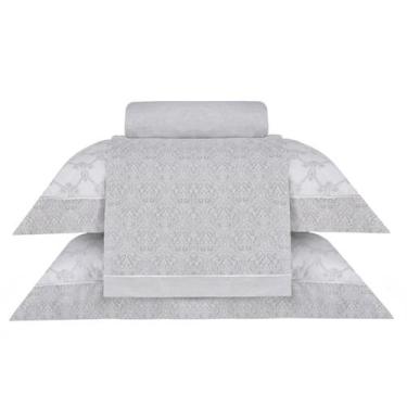 Imagem de Kit Jogo de Lençol Buddemeyer 4 Peças Cama Queen 200 Fios Estampado Gr