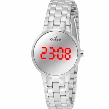 Imagem de Relógio Feminino Digital Led Prata Champion CH48153Q
