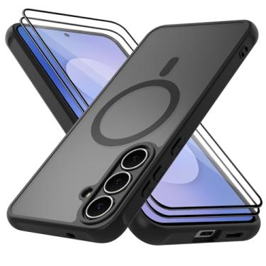 Imagem de Vanjua Capa para Samsung Galaxy S25 FE, capa de proteção magnética translúcida à prova de choque com protetor de tela compatível com Samsung S25 FE (S25 FE)