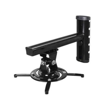 Imagem de KHUTRW3D Suporte para projetor, liga de alumínio, 360 graus, suporte de parede, suporte universal retrátil para projetor, suporte para projetor (preto)