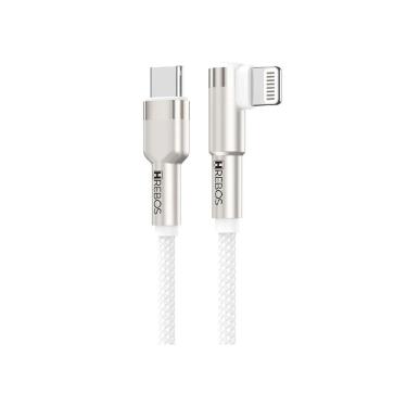 Imagem de Cabo Usb-c P/ Usb-c Hrebos Cb-378i 100w Nylon Metal Arch 1m Branco