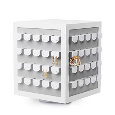 Imagem de Organizador de joias, suporte de brinco, suporte giratório de exibição de joias de quatro lados, organizador giratório de brincos para loja, exibição de brincos com brinco de papelão, suporte de