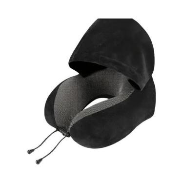 Imagem de Travesseiro De Viagem Em Espuma De Memória Em Forma De U Com Capuz E C