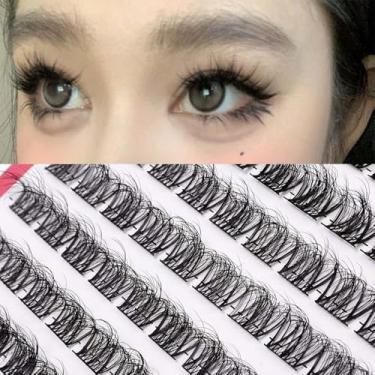 Imagem de Cílios postiços super ondulados, fibra artificial macia e leve, reutilizável, cílios falsos, 7 mm de comprimento