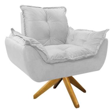 Imagem de Poltrona Opala Base Giratória de Madeira Sintético - Amarena Móveis, B