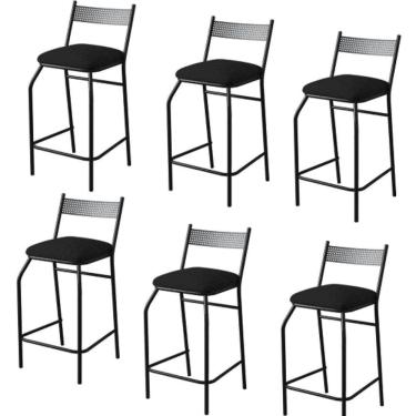 Imagem de Kit 6 Banquetas Gourmet Para Bancada Ou Cozinha Ibiza Preto