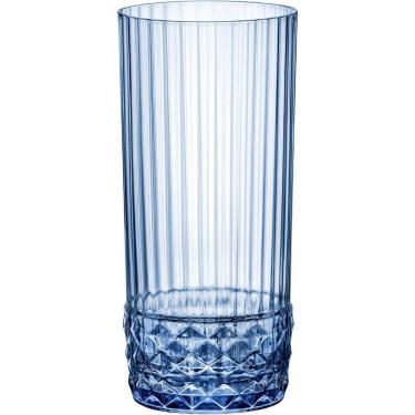 Imagem de Jogo 6 Copos Long Drink Bormioli Rocco America 20s Vidro 490ml 16x7x7cm Azul