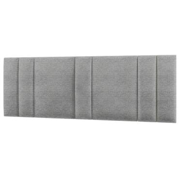 Imagem de Cabeceira Estofada Iluminação Led Stella Cama King Size 200 Cm Linho Cinza