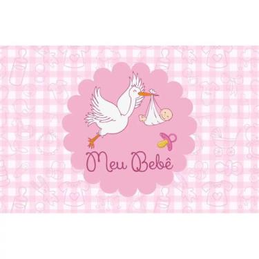 Imagem de Painel Sublimado Chá de Bebê Cegonha Meu Bebê - Fabrika de Festa, 200x