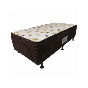 Imagem de Cama Box Conjugada Solteiro Ortobom Turin Spring com Ortopillow e Molas Nanolastic 43x88x188cm - Marrom/Bege
