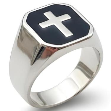 Imagem de Anel Masculino Crucifixo Hugo Cruz Aço Inoxidável Religioso, 24