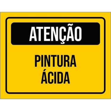 Imagem de Kit 3 Placa Acm De Atenção Pintura Ácida 18X23 Branco - Sinalizo
