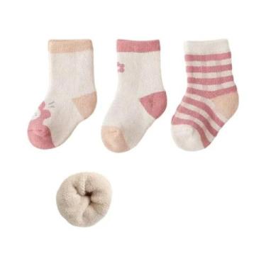 Imagem de Meias Grossas E Quentes Para Bebês Meninas E Meninos, Conjunto De 3 Pa