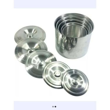 Imagem de Jogo Porta Mantimentos Lata Alumínio Polido 5 Peças