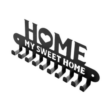 Imagem de Suporte De Chaves Decorativo De Metal Com 6 Ganchos, Design De Casa Do