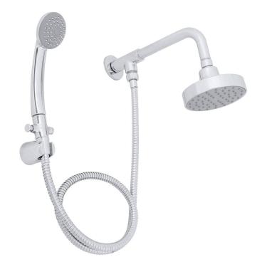 Imagem de Ducha Redonda Cromada De Parede Com Chuveirinho - Shower Prateado