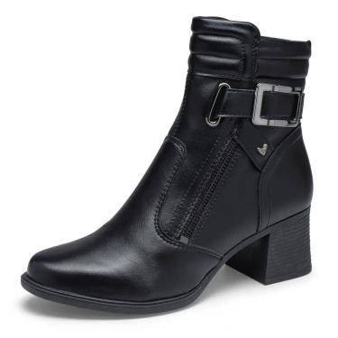 Imagem de Bota Feminina Cano Baixo Motoqueira Salto Grosso Mississipi