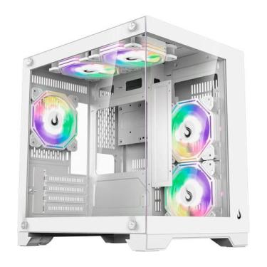 Imagem de Gabinete Aquário Gamer Rise Mode Galaxy Glass M Mini White