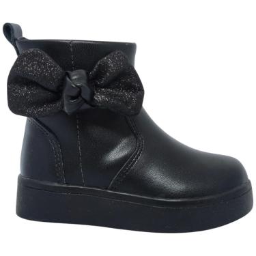 Imagem de Bota Infantil Menina Casual Dia a Dia Passeio Escola Cano Baixo com Ziper Conforto Mini Sua Cia 7070-Feminino