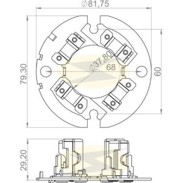 Imagem de Porta escova do motor de partida Kia Besta 1992 a 2005 - UNIFAP