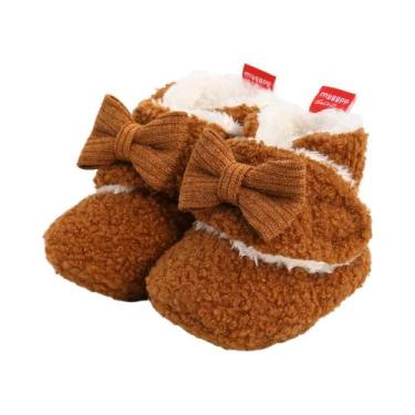 Imagem de Botas De Inverno De Pelúcia Com Laço De Borboleta Para Bebês Meninas, 