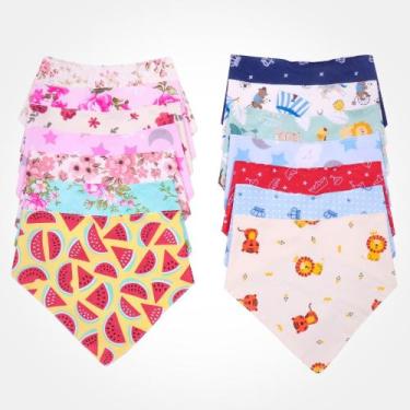 Imagem de Babador Bandana Para Bebê Duplo Com Regulagem - Menina/Menino - Várias