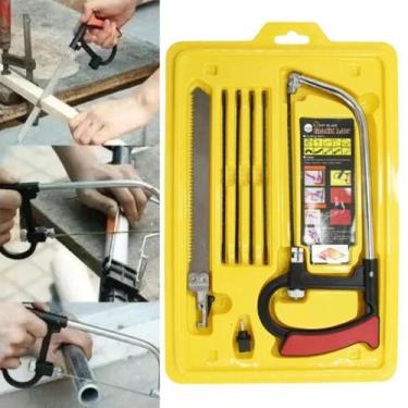 Imagem de Kit 8 peças Arco De Serra Mini Serrote Tico Tico Manual Cortador de Pi