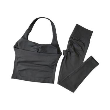 Imagem de Conjunto De Yoga Sem Costura De Cintura Alta Para Mulheres, Conjunto D