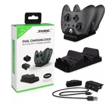 Imagem de Base Dock Carregador Dobe TYX-532 para Xbox One S X com 2 Baterias Recarregáveis e Indicador LED Preto