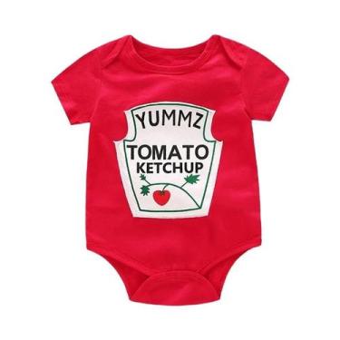 Imagem de Macacão De Verão Para Bebês Com Manga Curta E Estampa De Letras, Roupa