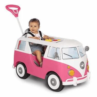 Imagem de Veiculo Carrinho De Passeio Kombina Rosa Calesita Tateti