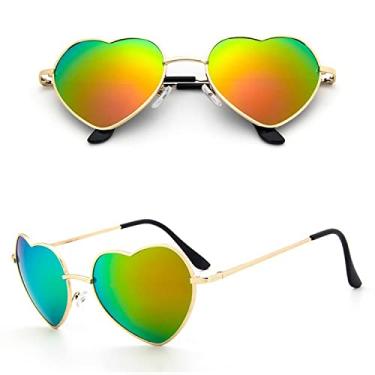 Imagem de Óculos de sol de coração rosa metal feminino designer de moda óculos femininos de metal em forma de coração oceano óculos de sol, 7, china