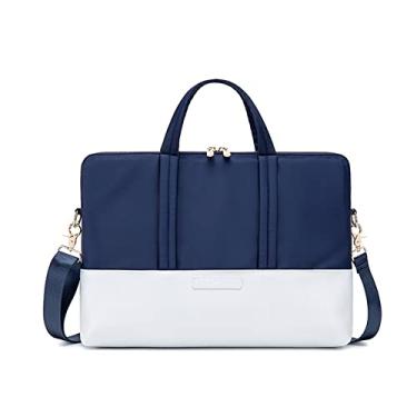 Imagem de Bolsas para Notebook Feminino Bolsa de Ombro Maletas (com uma cinta de seda) Azul Escuro 13"