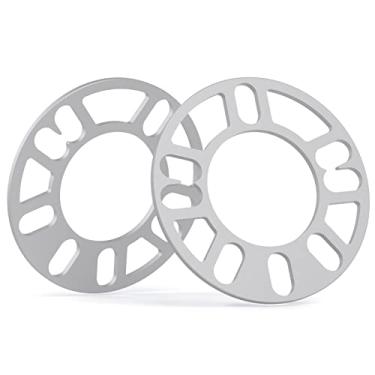 Imagem de dynofit Espaçadores universais de roda de 5 mm de 2 peças para a maioria das 4 rodas e 5 lug, adequado para 4 x 98, 4 x 100, 4 x 108, 4 x 110, 4 x 112, 4 x 114,3, 4 x 120, 5 x 100, 5 x 108, 5 x 110, 5