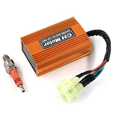 Imagem de Tritkimal Upgrade Racing Tuning DC Cdi Box 6pin + Plugue de ignição de alto desempenho para motor GY6 125cc 150cc 250cc 4 tempos, 152QMI/157QMJ, Moped Scooter ATV No Rev Limit