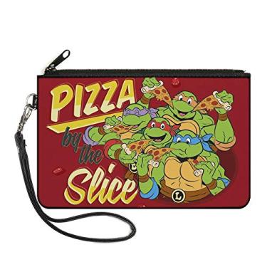 Imagem de Teenage Mutant Ninja Turtles Carteira juvenil com fecho de zíper nas Tartarugas Ninja, grande, multicolorida, 20,3 cm x 12,7 cm