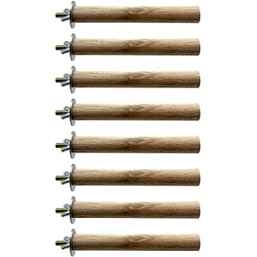Imagem de Tfwadmx Poleiro de periquito pássaro brinquedo suporte de brinquedo plataforma de madeira natural moagem gaiola de prego acessórios para pássaros pequenos calopsitas Lovebirds papagaios periquitos 8 peças